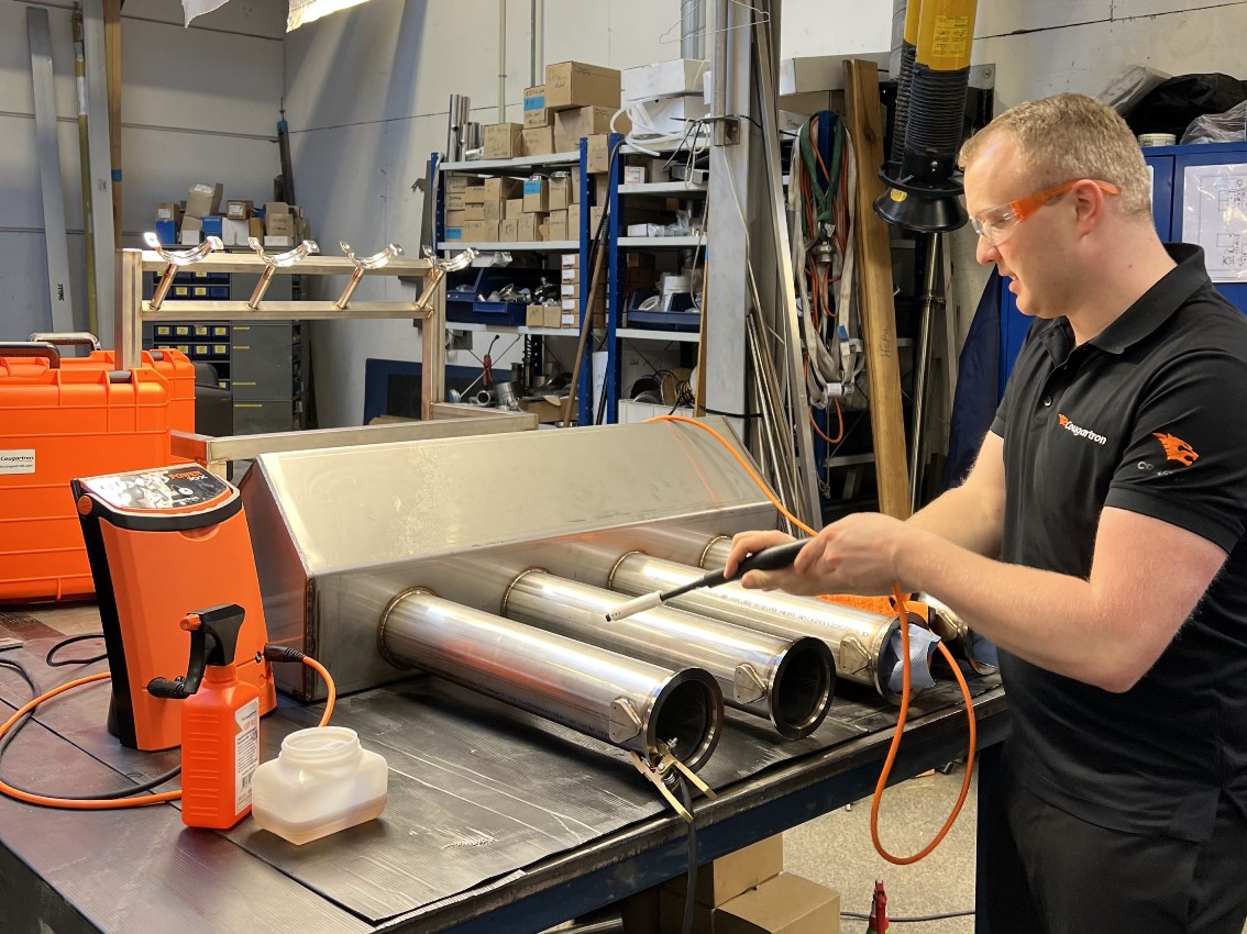 Removing heat tint and polishing stainless TIG welds with Power30X